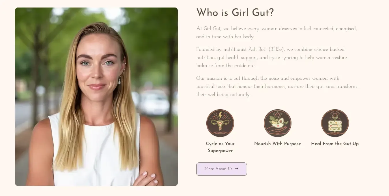 A design detail from the Girl Gut website
