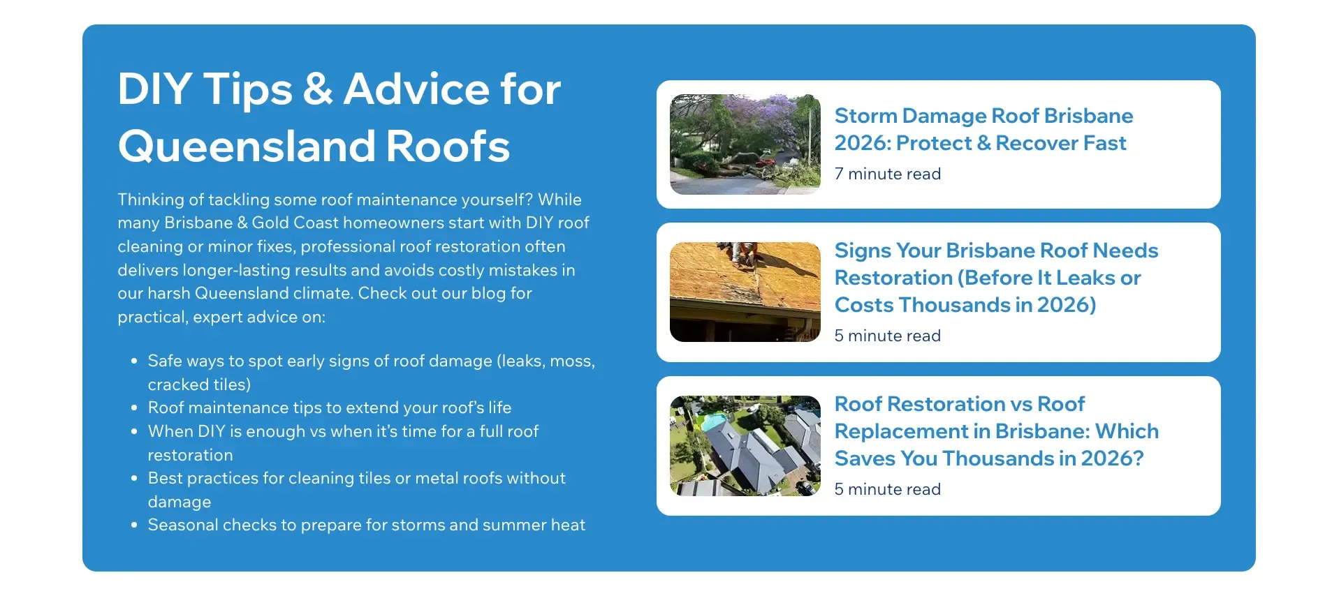 A section of the Roof Werx website